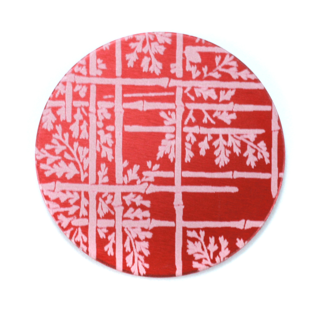 Anodized Aluminum 1" Circle, Red Design #6, 22g